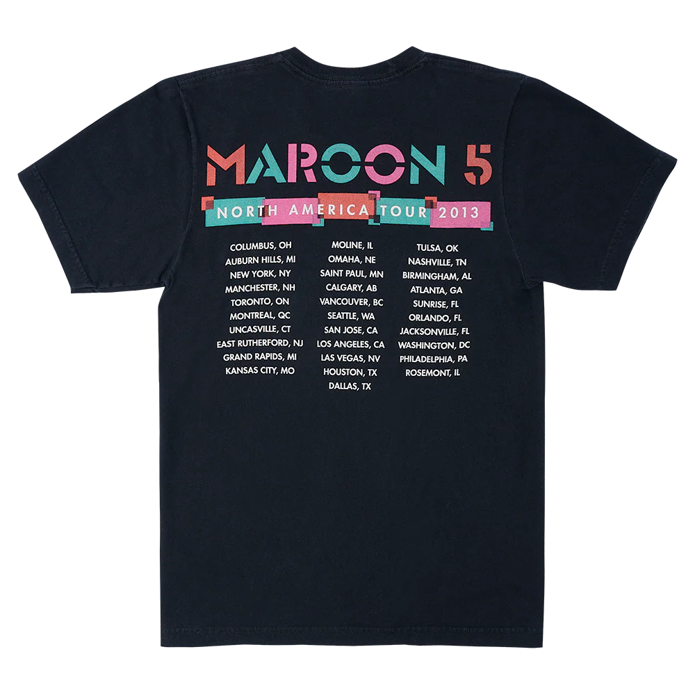 Maroon 5 North America Vintage Tour T-Shirt - Image 2