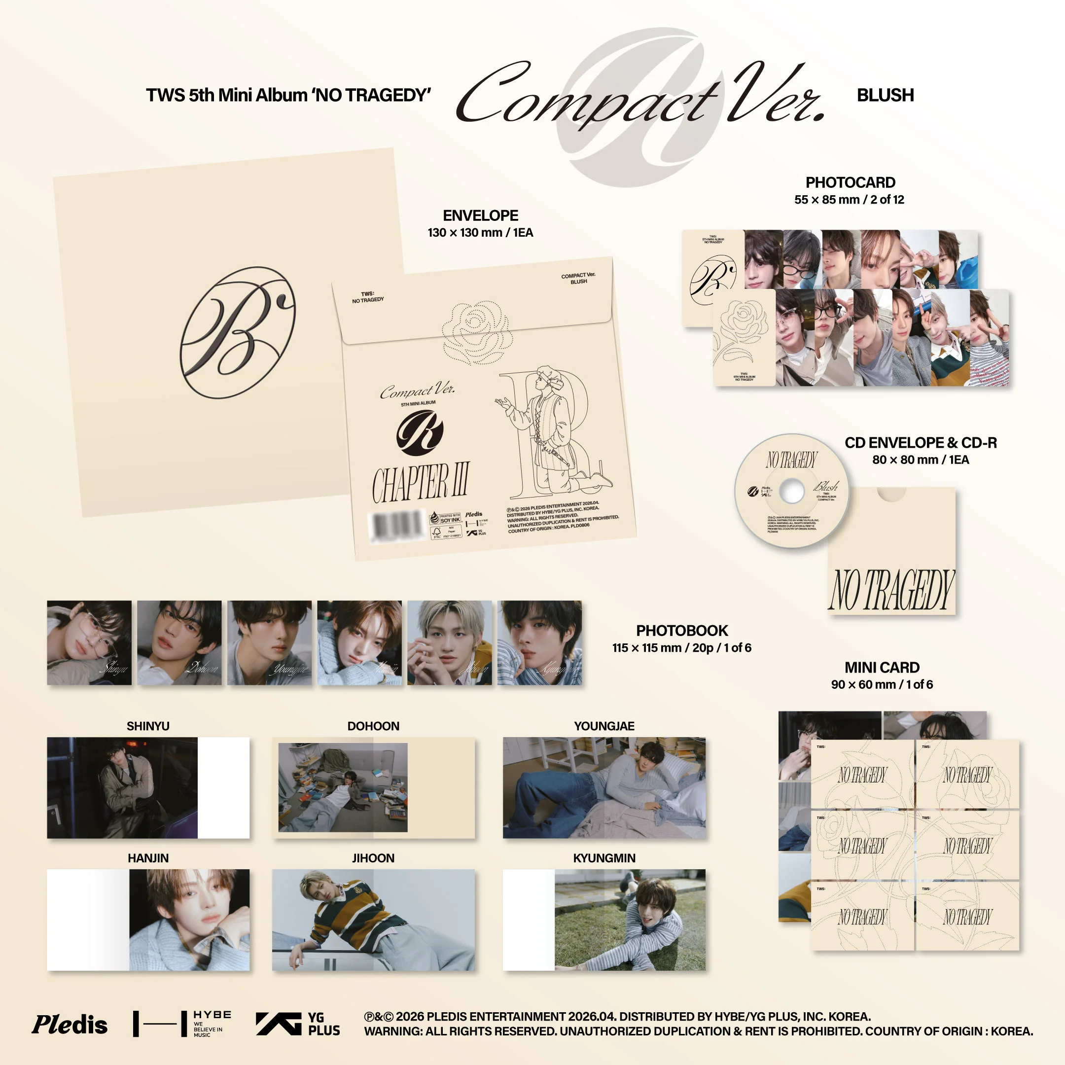 TWS 5th Mini Album ‘NO TRAGEDY' COMPACT Ver. (BLUSH)